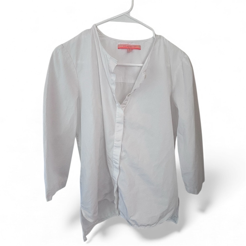 Vilagallo White button down Blouse – Size 38 (Excellent Condition!)
